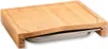 A bamboo cutting board with a stainless steel tray underneath. Anteprima dell’immagine prodotto