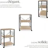 Chariot de service Rugby 65,5x45,5x88,5cm - Bois clair Voir les images du produit 4