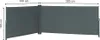 A dark gray retractable side awning, shown extended at a right angle, with dimensions indicated. Anteprima dell’immagine prodotto