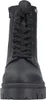 Das Bild zeigt einen schwarzen Stiefel der von der linken Seite betrachtet wird. Der Stiefel hat eine glatte Oberfläche und eine schlichte Form ohne auffällige Verzierungen. Produktbild-Vorschau