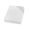 A white fitted sheet is shown lying flat on a white background. Produktbild-Vorschau