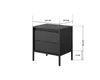 Nachttisch Nachtkommode FERRATO 54 cm Schwarz Riffelung Produktbild-Vorschau 4