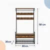 Relaxdays Garderobekast, schoenenrek, 2 lades, stang, 10 Productafbeelding-voorbeeld 4