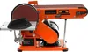 An orange and black belt and disc sander is shown against a white background. Voir les images du produit
