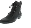 A black women's boot is shown against a white background. Voir les images du produit