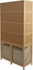 A tall, narrow bamboo cabinet with slatted doors at the bottom, set against a white background. Náhľad obrázku produktu