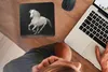 MuchoWow® Mauspad Mousepad Pferde - Schwarz - Porträt 20x20 Produktbild-Vorschau 3