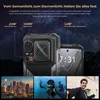 A smartphone with its camera features highlighted, alongside lifestyle images of cityscapes, scuba diving, and a person taking a selfie. Produktbild-Vorschau