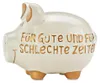 Sparschwein 'Für gute und für schlechte Zeiten' weiß Produktbild-Vorschau 1