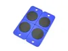Four blue furniture movers with black circular pads are arranged in a 2x2 grid on a white background. Podgląd zdjęcia produktu
