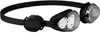 A pair of black swimming goggles with clear lenses, shown on a white background. The lenses and strap have water droplets on them. Náhled obrázku produktu