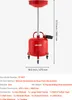 A red oil drain cart with a funnel and adjustable height, shown with dimensions and accessories listed. Náhľad obrázku produktu