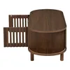 Table basse ovale Merax avec porte coulissante à stores, Voir les images du produit 8