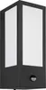 A black outdoor light fixture with white panels and a motion sensor. Anteprima dell’immagine prodotto