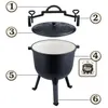 Emaillierter Gusseisentopf 11l für Lagerfeuergrill BD-481 Produktbild-Vorschau 3