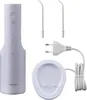 A white Panasonic water flosser set, including the main unit, two nozzles, a charging base, and a power adapter, is displayed against a white background. Produktbild-Vorschau