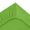 A close-up view of a green fitted sheet corner. Produktbild-Vorschau