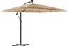 vidaXL Parasol avec LED et mât en acier brun 246x246x230 cm Voir les images du produit 1
