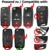 Collage of car key fobs and their compatibility with a specific product. Produktbild-Vorschau