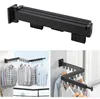 Wand-Wäschetrockner, ausziehbar, 18 Haken, 128 cm, schwarz Voir les images du produit