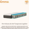 A cutaway view of a mattress showing its internal layers, with branding and descriptive text. Produktbild-Vorschau
