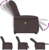 Hochwertig Massagesessel mit Aufstehhilfe Dunkelbraun Stoff Produktbild-Vorschau 8