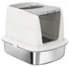 Arenero para gatos de acero inoxidable con tapa y paleta. Vista previa de la imagen del producto 1