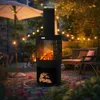 ML-Design záhradný krb s komínom, okrúhly 131x45 cm, Náhľad obrázku produktu 7