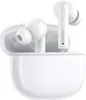 A pair of white wireless earbuds and their charging case are displayed against a white background. Produktbild-Vorschau