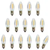 A collection of LED filament bulbs arranged in rows on a white background. Produktbild-Vorschau