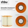 Collage of a filter product with text and dimensions. Produktbild-Vorschau