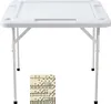 SucceBuy Mahjong-Tisch, quadratischer, Weiß  klappbarer Produktbild-Vorschau 1