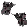 Two views of a black plastic coffee machine brewing unit component. Produktbild-Vorschau
