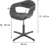 A diagram of an office chair with dimensions indicated by text and lines. Náhľad obrázku produktu