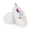 A pair of white unicorn slippers on a white background. Produktbild-Vorschau