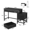 Bureau, bureau d'ordinateur avec 5 tiroirs, table de Voir les images du produit 6