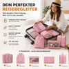 Set van 8 kofferorganizers in roze, inclusief cosmetics tas Productafbeelding-voorbeeld 3