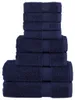 vidaXL 8 tlg. Premium-Handtuch-Set SOLUND Marineblau 600 Produktbild-Vorschau 7