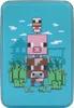 A pixelated illustration of a chicken, pig, and cow stacked on top of each other, with pixelated trees and clouds in the background. Podgląd zdjęcia produktu