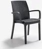 A black rattan-style armchair is shown against a white background. Produktbild-Vorschau