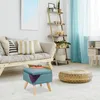 Relaxdays Samthocker mit Stauraum, gepolstert, eckig, mit Produktbild-Vorschau 2