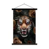 MuchoWow® Textilposter Tiger - Blumen - Braun 120x180 cm Produktbild-Vorschau 1