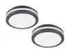 Two modern outdoor ceiling lights with a gray frame and white light panels, shown against a white background. Produktbild-Vorschau