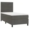 vidaXL Boxspringbett mit Matratze Dunkelgrau 90x190 cm Samt Produktbild-Vorschau 4