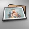 Gerahmtes Poster - Schwarzer Rahmen - Surreal Frau Blumen - Produktbild-Vorschau 3