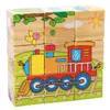 Vzdelávacie drevené puzzle bloky Vozidlá 9el. Náhľad obrázku produktu 3