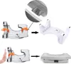 Collage showing the assembly and folded states of a toilet stool. Anteprima dell’immagine prodotto
