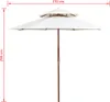 vidaXL Dvoupatrový slunečník 270×270 cm Dřevěná tyč Cream Náhled obrázku produktu 5