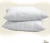 Two white pillows are stacked on top of each other against a light beige wavy background. Produktbild-Vorschau