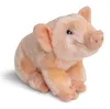 A plush toy piglet sitting down, isolated on a white background. Voir les images du produit